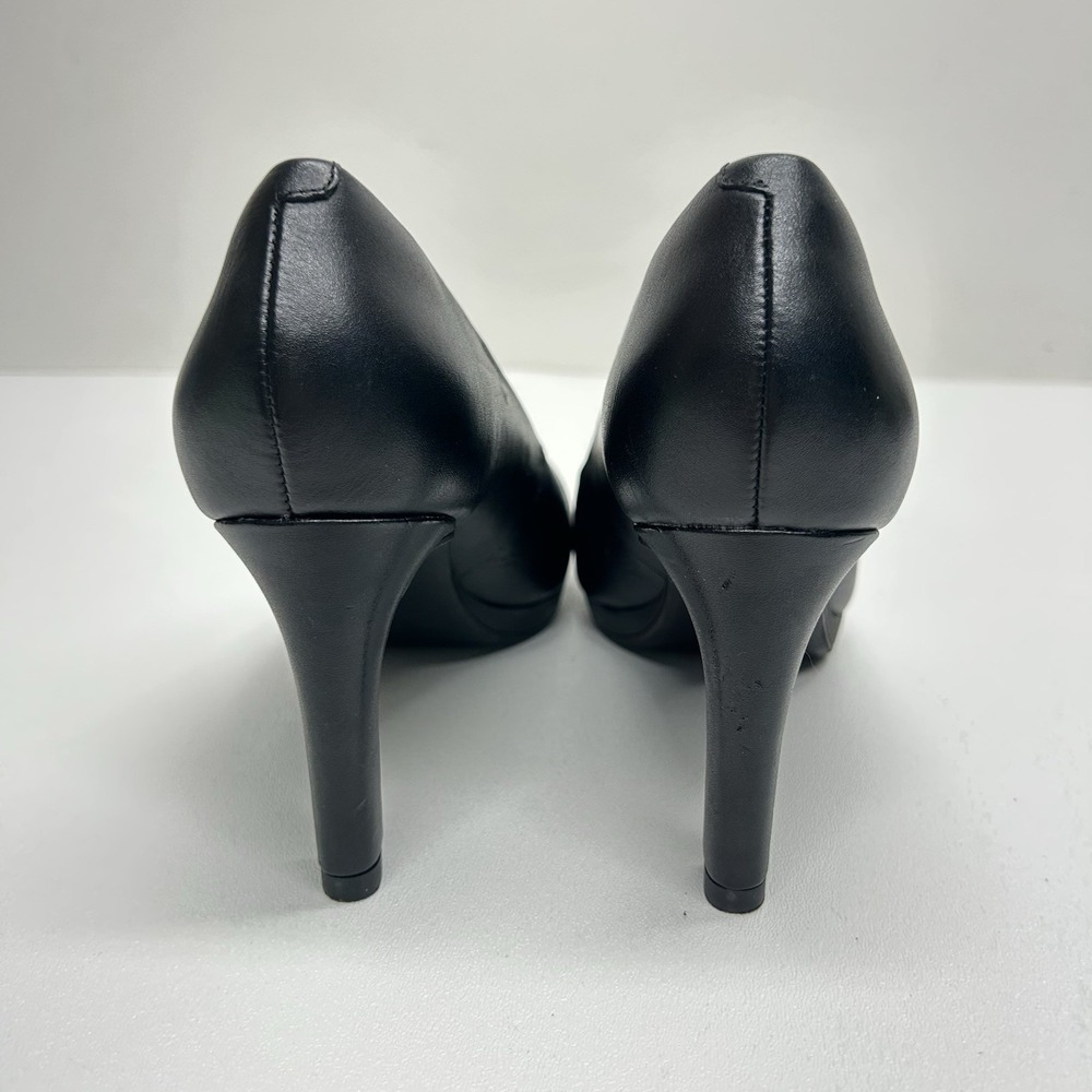 Clarks Ambyr Joy Black Leather Almond Toe Pumps Comfort Heels Work Office 6.5 M - Picture 9 of 15